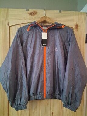 Adidas Holographic Windbreaker Rain Jacket Sz S